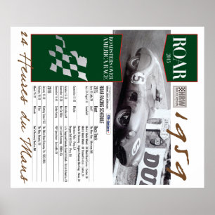 ROAR 2015 HRW-poster voor raceraces met racewagens Poster