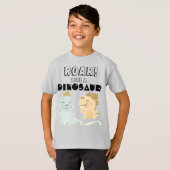Roar als een dinosaurus | Zwarte tekst van Funny B T-shirt (Voorkant volledig)