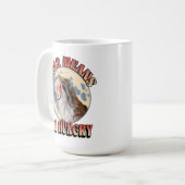 Roar betekent dat ik honger heb! Sabertooth Tiger  Koffiemok (Voorkant links)