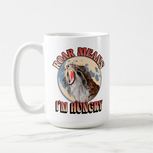 Roar betekent dat ik honger heb! Sabertooth Tiger  Koffiemok (Links)