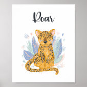 Roar Cheetah Leopard Nursery Art Poster (Voorkant)