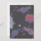 Roar Cute Abstract Pink Dinosaur Invitation Kaart (Achterkant)