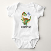 ROAR Cute Green Dinosaur Boys Romper (Voorkant)