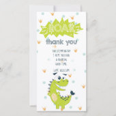 Roar Dinosaur Groene Verjaardag Dank u Kaart (Voorkant)