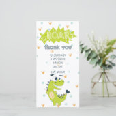 Roar Dinosaur Groene Verjaardag Dank u Kaart (Staand voorkant)