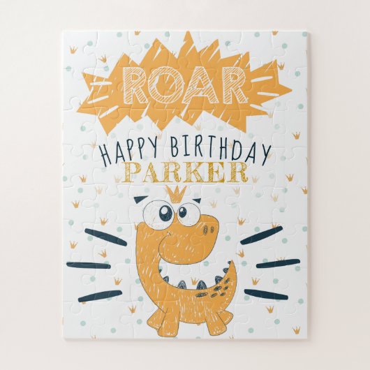 ROAR Dinosaur Happy Birthday personalized Legpuzzel (Verticaal)