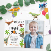 Roar Dinosaur Oerwoud Birthday Foto Dank u wel Bedankkaart