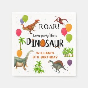 Roar Dinosaur Oerwoud Birthday Party Paper Servet
