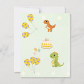 Roar Dinosaurus Verjaardagsfeestje Uitnodiging (Achterkant)