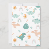 Roar dinosaurus verjaardagsuitnodiging kaart (Achterkant)