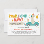 Roar Dinosaurussen rijden overdag Bedankkaart (Voorkant)