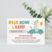 Roar Dinosaurussen rijden overdag Bedankkaart (Staand voorkant)