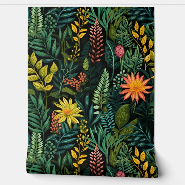 Roar & Explore Rainforest Botanical Behang (Afrollen)