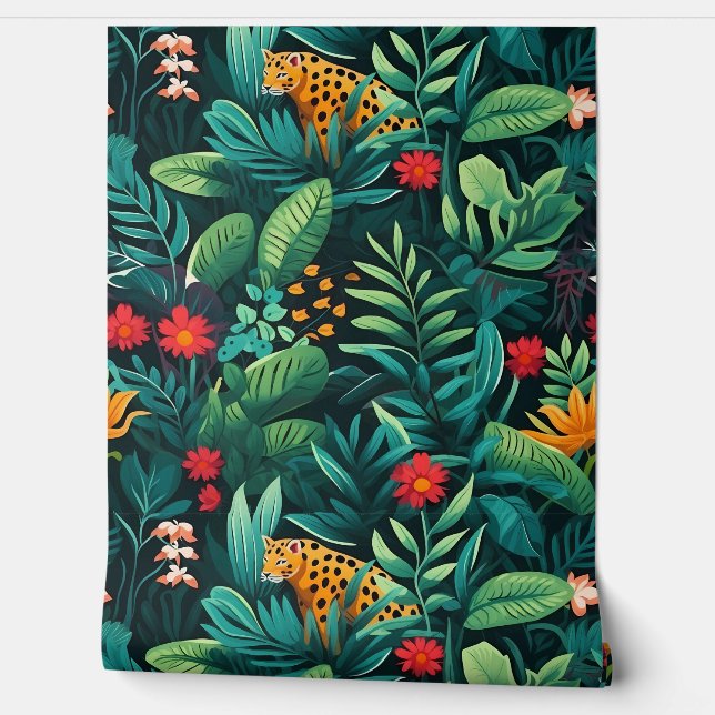 Roar & Explore Rainforest Botanical Behang (Afrollen)