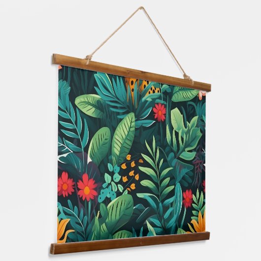 Roar & Explore Rainforest Botanical Hangend Wandkleed (Gebogen)