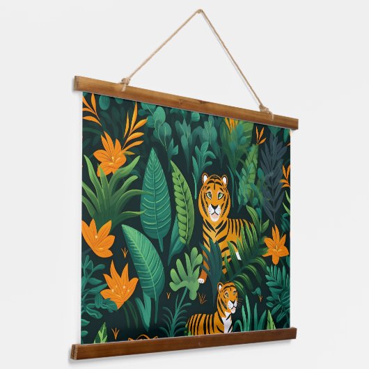 Roar & Explore Rainforest Botanical Hangend Wandkleed (Gebogen)