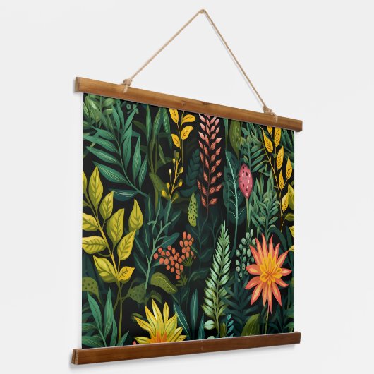 Roar & Explore Rainforest Botanical Hangend Wandkleed (Gebogen)