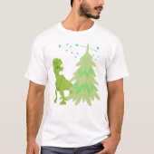 Roar Feestdagen met hilarische T-Rex kerstboom T-shirt (Voorkant)
