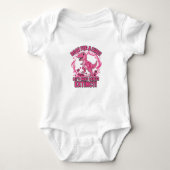 Roar for a Cure Roze Dinosaurus | Breast Cancer Aw Romper (Voorkant)