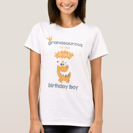 ROAR Gepersonaliseerde Dinosaurus Verjaardag Groot T-shirt (Voorkant)