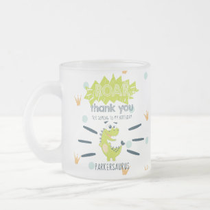 ROAR Green Dinosaur Birthday Favor Personalized Matglas Koffiemok