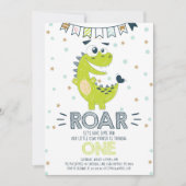 ROAR Green Dinosaur eerste verjaardag Kaart (Voorkant)