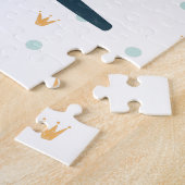 ROAR Green Dinosaur Happy Birthday gepersonaliseer Legpuzzel (Zijkant)