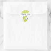 ROAR Groene Dinosaurus Verjaardag Dank u Ronde Sticker (Tas)