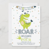 ROAR Groene Dinosaurus Verjaardag Kaart (Voorkant)