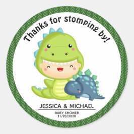 Roar Het is een Dinosaur Baby shower Ronde Sticker