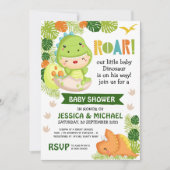 Roar Het is een Dinosaur Baby shower Uitnodiging (Voorkant)