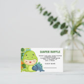 Roar Het is een Dinosaur Diaper Raffle Informatiekaartje (Staand voorkant)