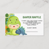 Roar Het is een Dinosaur Diaper Raffle Informatiekaartje (Voorkant)