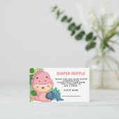 Roar Het is een Dinosaur Girl Baby shower Informatiekaartje (Staand voorkant)