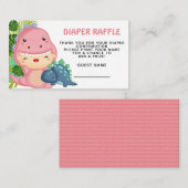 Roar Het is een Dinosaur Girl Baby shower Informatiekaartje (Voorkant / Achterkant)