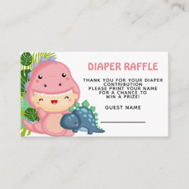 Roar Het is een Dinosaur Girl Baby shower Informatiekaartje