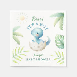 Roar, het is een jongen! Schattige Dino Dinosaur B Servet