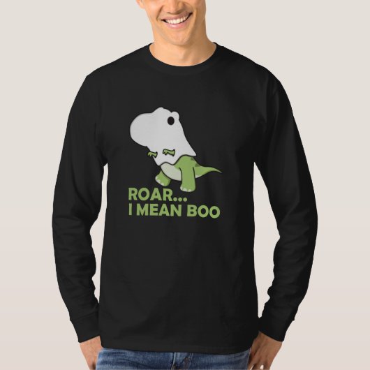 Roar I Mean Boo Cute Kawaii Halloween T-Rex Ghost T-shirt (Voorkant)