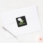 Roar I Mean Boo Cute Kawaii Halloween T-Rex Ghost Vierkante Sticker (Envelop)