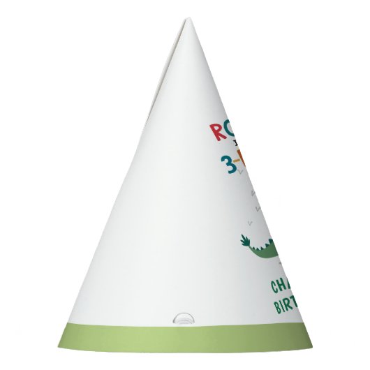 Roar Ik ben een 3-Rex Kinder derde verjaardag Feesthoedjes (Links)