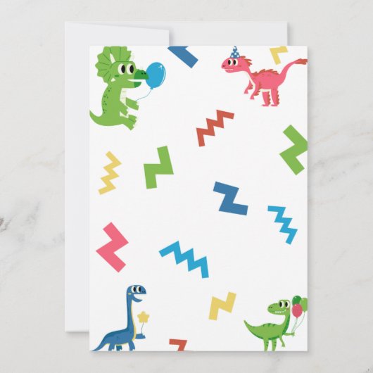 Roar I'm 4 Dinosaur Birthday Party Invitation Kaart (Achterkant)