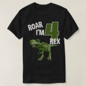 Roar I'm 4 TRe Dinosaurs Birthday Party 4 T-shirt (Design voorkant)