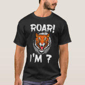 Roar I'm 7 Tiger Animal Thmed Birthday Party Cele T-shirt (Voorkant)