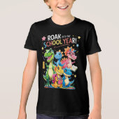 Roar in het schooljaar - Schattigee dinosaurus Ter Tri-Blend Shirt (Voorkant)