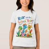 Roar in het schooljaar - Schattigee dinosaurus Ter Tri-Blend Shirt (Voorkant)