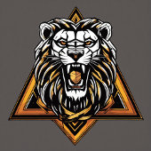 Roar in stijl Geometric Lion logo Mannen T-shirt