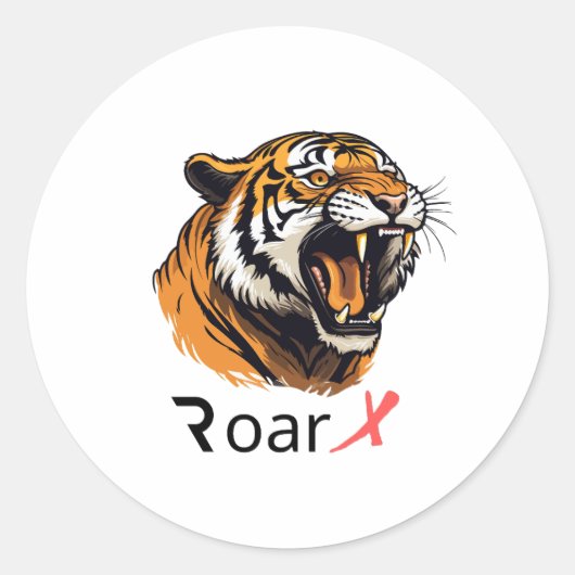 Roar in stijl: Majestic Tiger Face sticker (Voorkant)