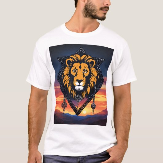 "Roar in Style: Lion Print T-Shirt" T-shirt (Voorkant)