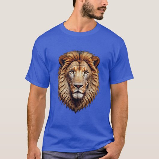 "Roar in Style: Uniek Geometrisch Leeuw Logo T-shi T-shirt (Voorkant)