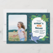 Roar into Fun! Dinosaur Birthday Invitation Templa Kaart (Voorkant)